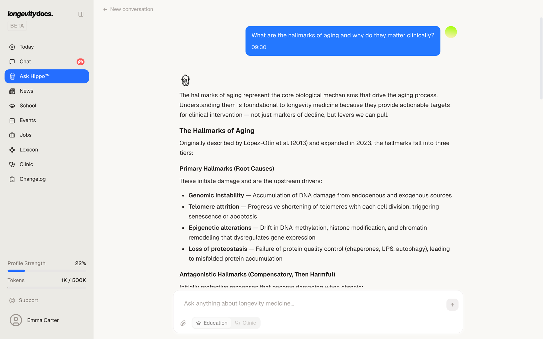 longevitydocs on desktop