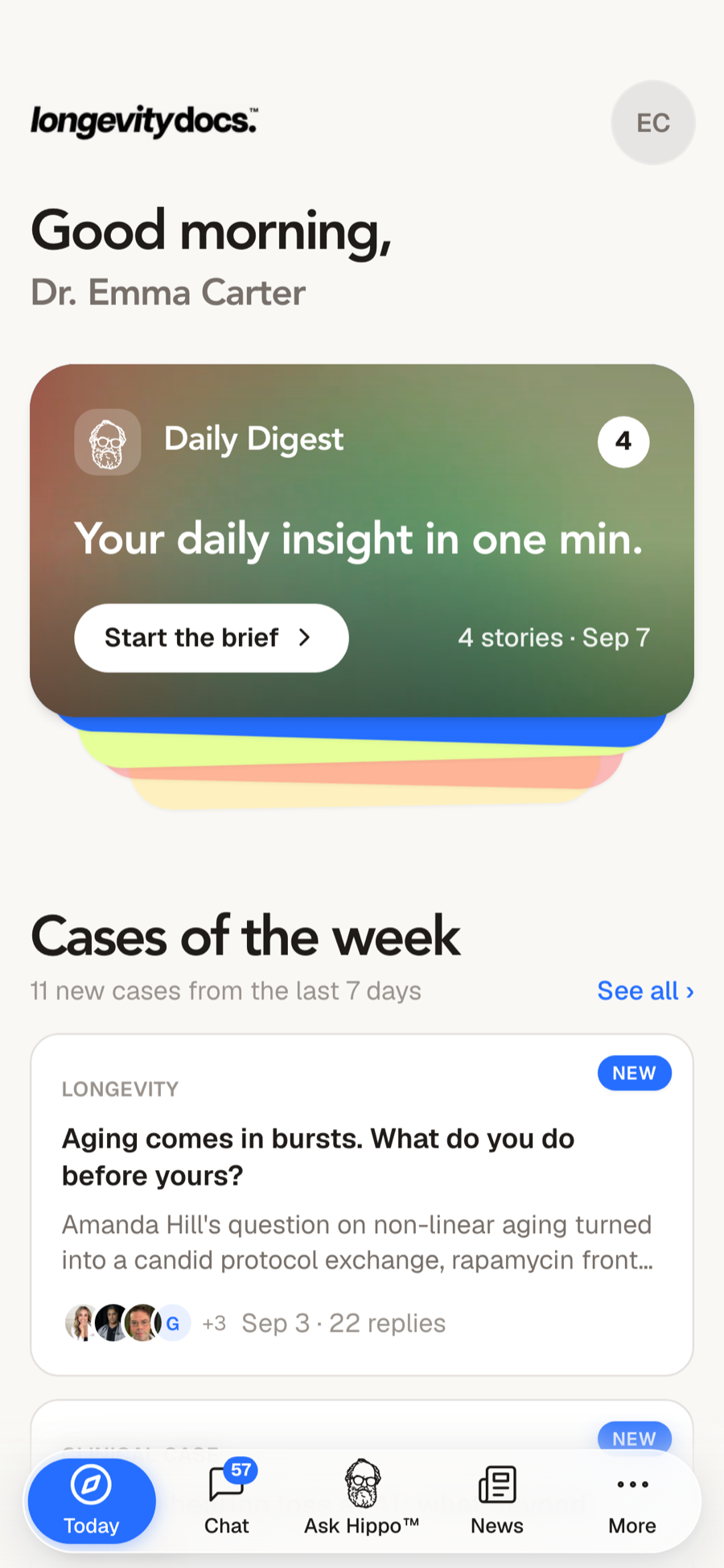 longevitydocs on iPhone